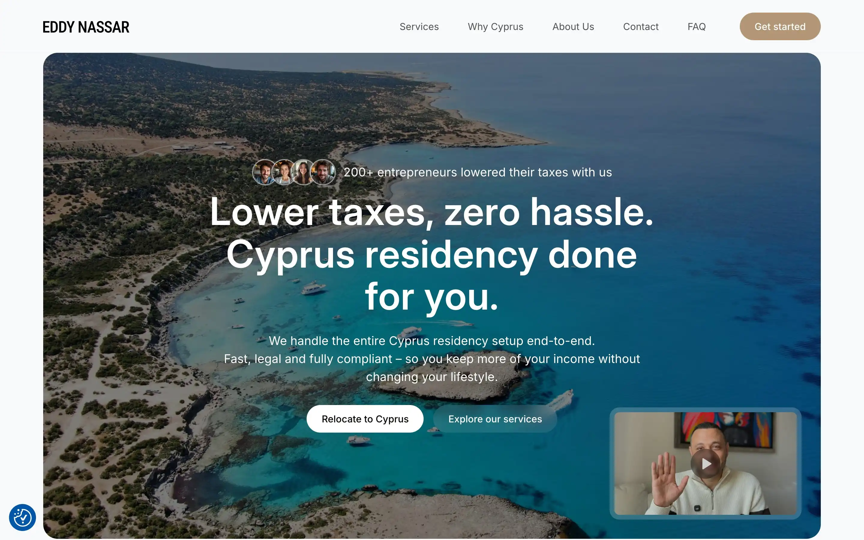 The Eddy Nassar homepage, introducing Cyprus relocation services